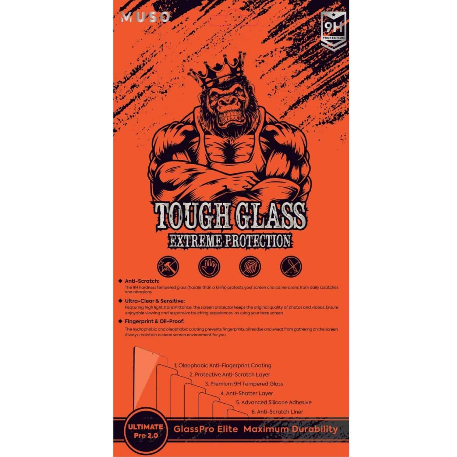 MUSO Tough Glass Extreme 9D TPG Screen Protector – iPad
