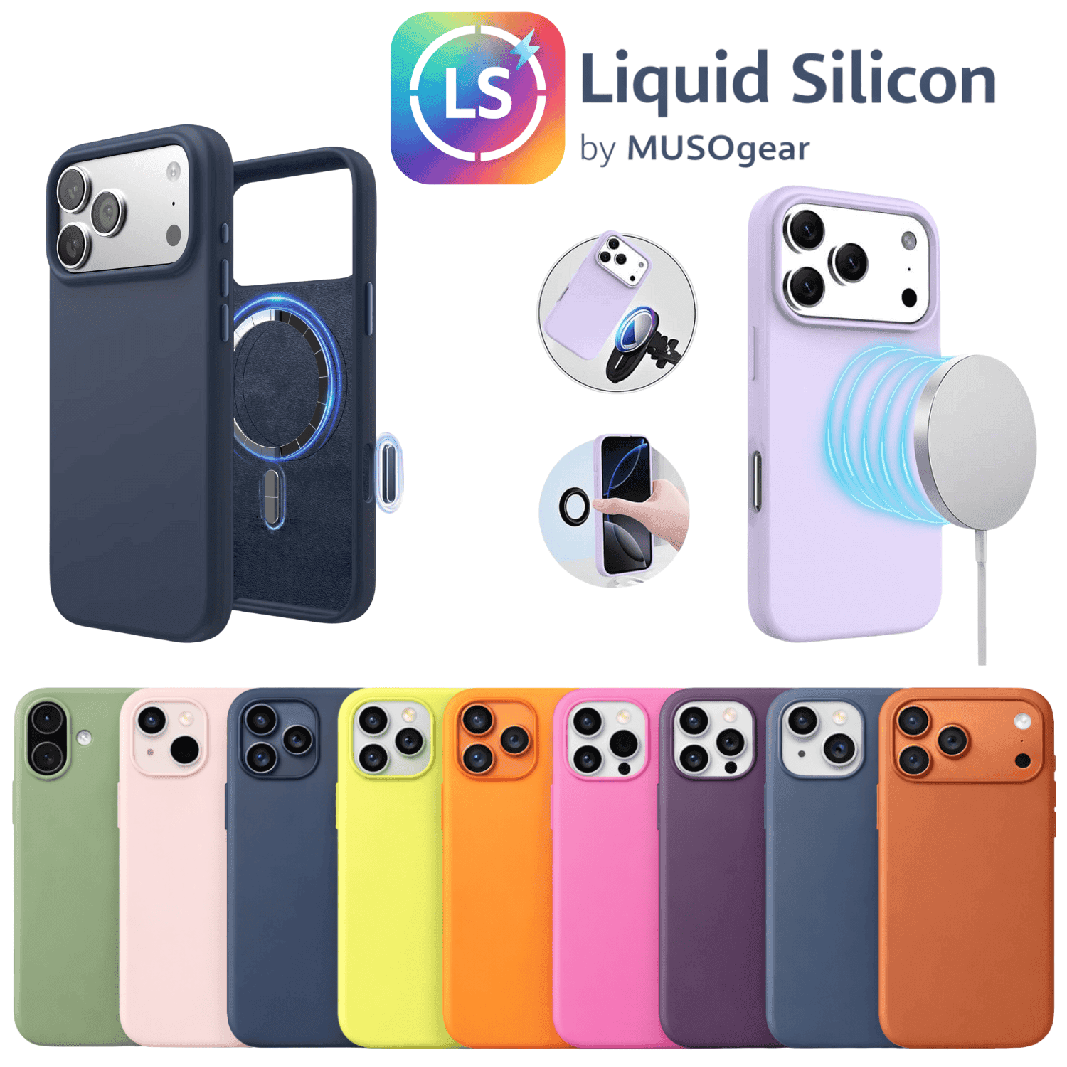 iPhone 15 Pro Max MusoGear Liquid Silicone Magsafe Case
