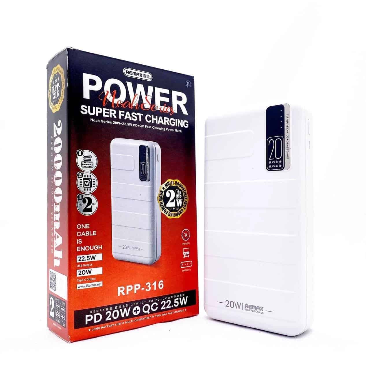 Remax RPP-316 Power Bank 20000 Mah PD+QC