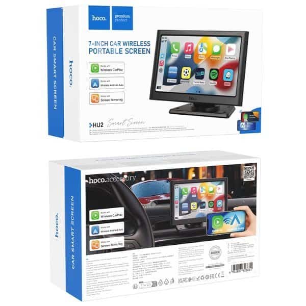 hoco. HU2 Imogen 7-inch car wireless portable screen – black