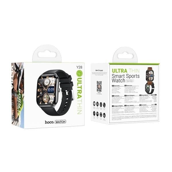 hoco. Y28 AMOLED Smart sports watch call version – black