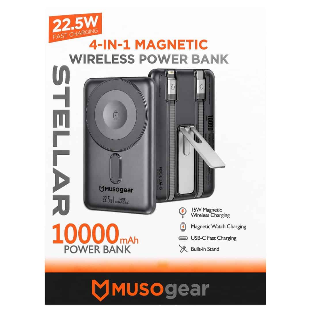MusoGear Stellar 4 in 1 Wireless Power Bank 10000mAh